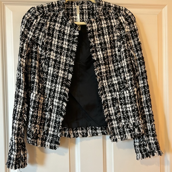 Truth & Pride Black and White Tweed Blazer, XS - Picture 12 of 16